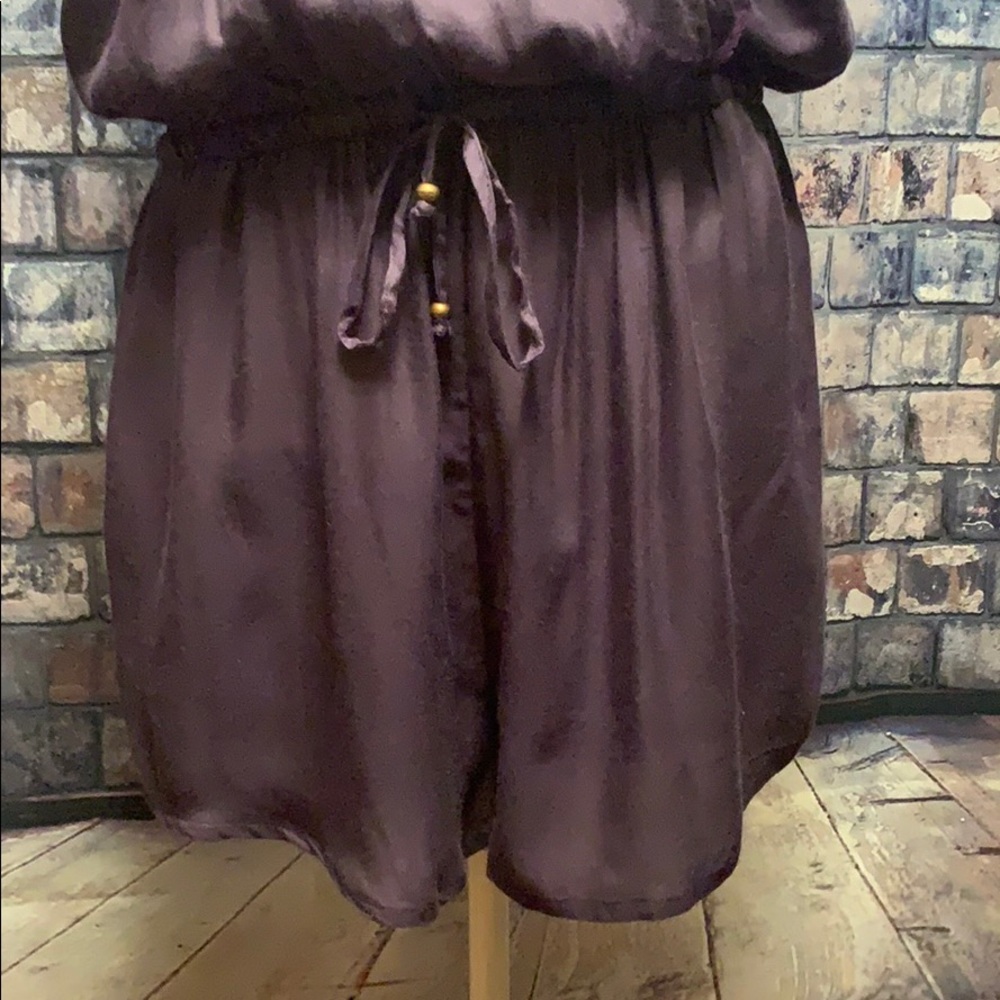 💜PURPLE ROMPER LOW V FRONT & BACK LACE TRIMMED - Picture 5 of 8